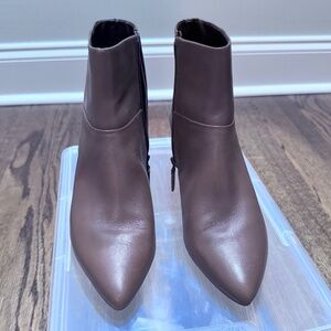 Cole Haan Eneida Leather Wedge Bootie Brown, Size 10 B